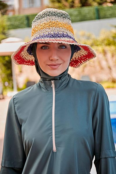 Marina Ecru Color Braided Straw Hat 11507