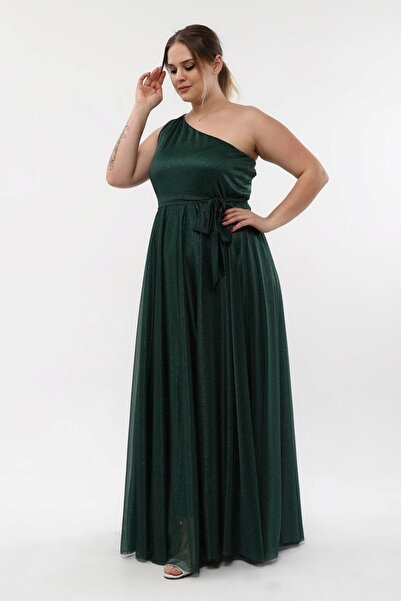 KIRIŞIK Rochie de seară lungă strălucitoare cu detaliu din tul elastic și str...