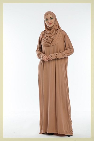 Armanım One-Piece Solid Color Cotton Practical Prayer Dress