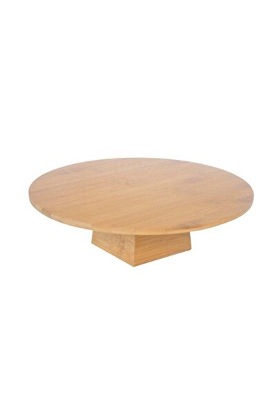 Bambum Rafael Natural Bamboo Round Cake and Cake Stand - 30x9 cm
