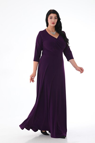 Genel Markalar KADIN KRUVAZE YAKA UZUN BOY ELBİSE