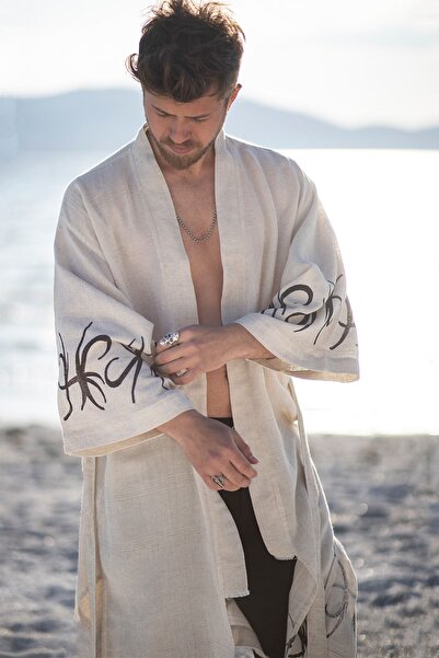 Mojo Summer Men's Linen Kimono / Traditional Hand Loom Weaving