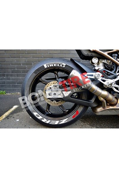 bombtire ملصق أبيض Pirelli P Zero 4 - 2.5 سم، 4 قطع، حروف إطارات الدراجة النا...