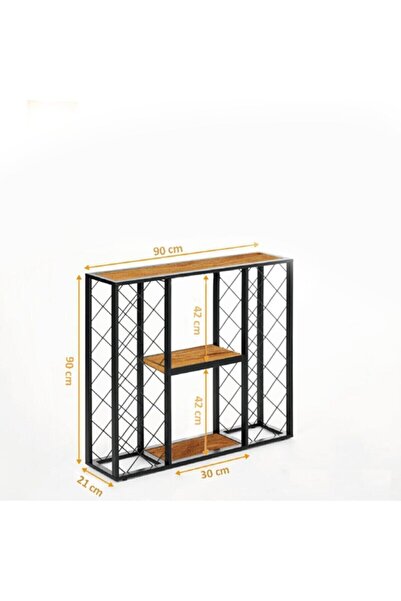 Genel Markalar Dekoratif Konsol Metal Masif Ahşap Dresuar Içki Standı Şaraplık 6088