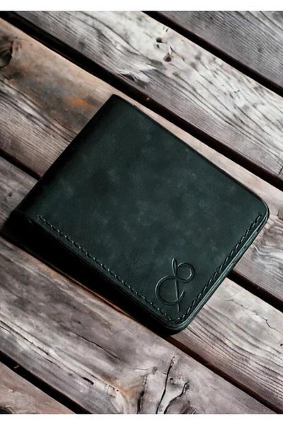 Safir Leather Ιταλικό Δερμάτινο Κλασικό Πορτοφόλι (Μαύρο)