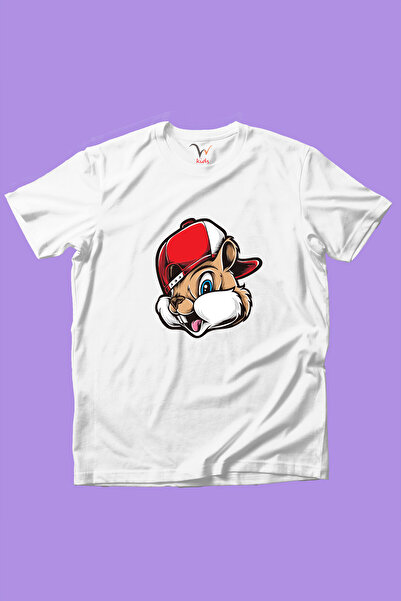 WİDİ تي شيرت أبيض لطيف مطبوع عليه سنجاب رائع مصنوع من القطن بنسبة 100% للأولا...