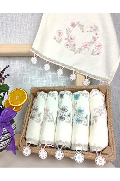 A.Z.H. 50X90 см, набір з 6 штук - весільний комплект з вишитим оксамитом і мереживом з кульками, розкішні рушники для рук і кухні