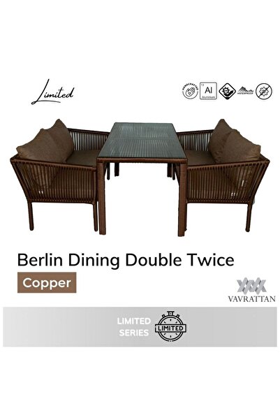 VAVRATTAN Berlin 2+2 Rattan Bahçe Balkon Yemek Takımı Küf