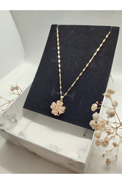 Aura Aksesuar Yonca Tasarım Çelik Dönen Stres Kolye