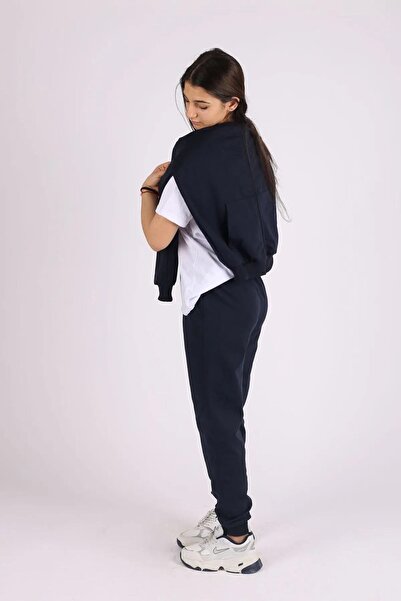 cm buseyiz Fermuarlı Kapüşonlu Kız Çocuğu Alt-Üst Eşofman Takımı