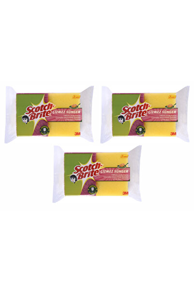 3M مجموعة سكوتش برايت المكونة من 6 قطع مضادة للخدش مع واقي أظافر إسفنجي