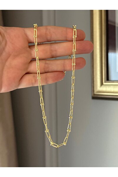 emy by emel luxury silver jewelry Altın Kaplama İnce Tiff Zincir Kolye 925 Ay...