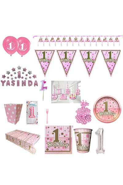 Hayaller Dükkanı Luxury Birthday Ornaments for 1 Year Old 8 People - He-Blue