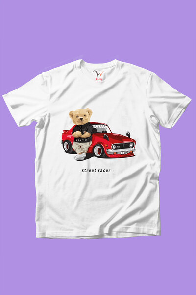 WİDİ Χαριτωμένο αρκουδάκι με στάμπα αυτοκινήτου Αρκουδάκι για κορίτσια Παιδιά...