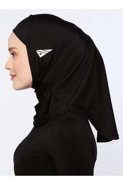 Ecardin Black Athletic Sports Hijab - St 042