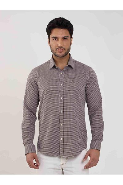 Dufy Ανδρικό πουά πουά Slim Fit - Brent Collar, μακρύ μανίκι - 101854