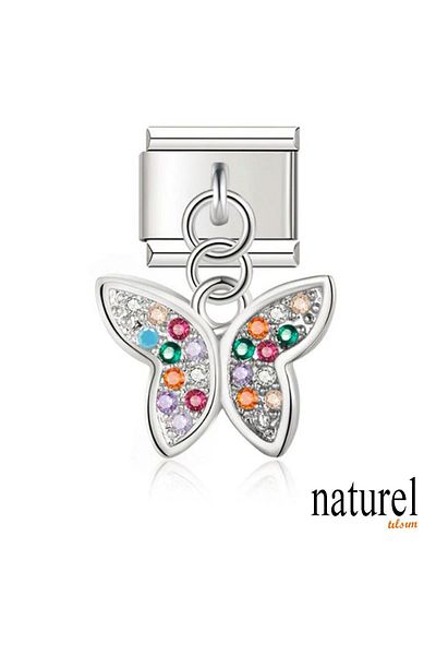 Naturel Tılsım Italian Stainless Steel 9mm Butterfly Charm