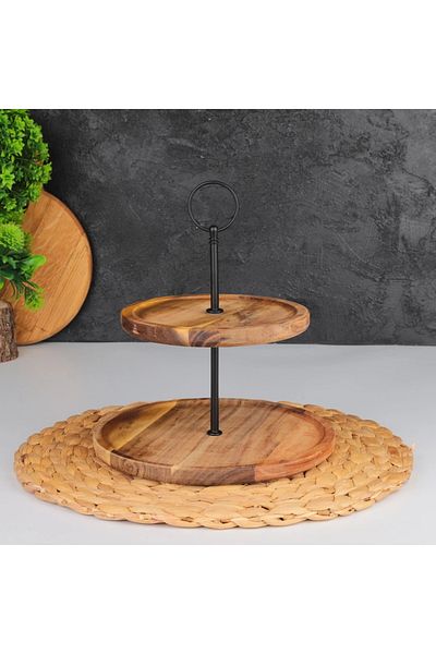MİEN Mien 2 Layer Acacia Presentation Set