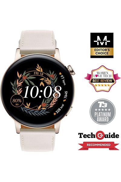 Huawei Watch Smartwatch: Durable Battery, SpO2, AI Running Coach, 100+ Modes, Bluetooth, White, 42mm