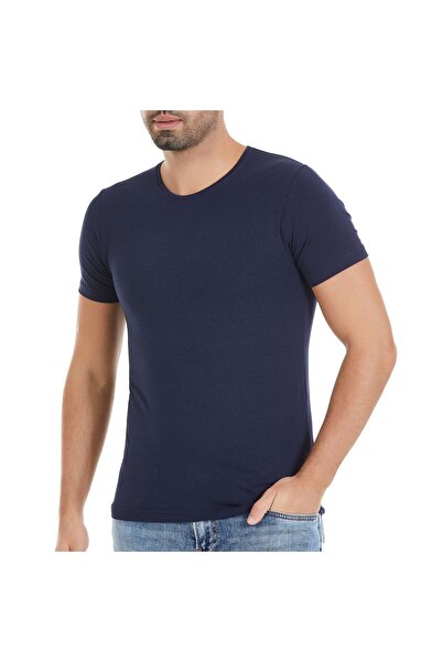 YILDIZ Ανδρικό T-Shirt Modal Lycra Navy Blue - Μονό 337