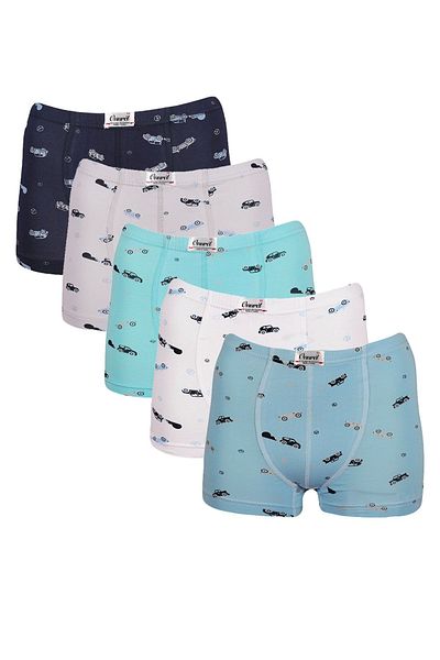 Onurel 5-Piece Boy's Colorful Patterned Lycra Boxers