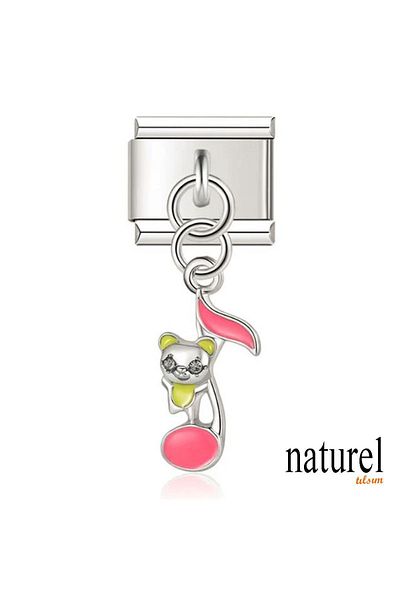 Naturel Tılsım Italian Stainless Steel 9mm Music Charm