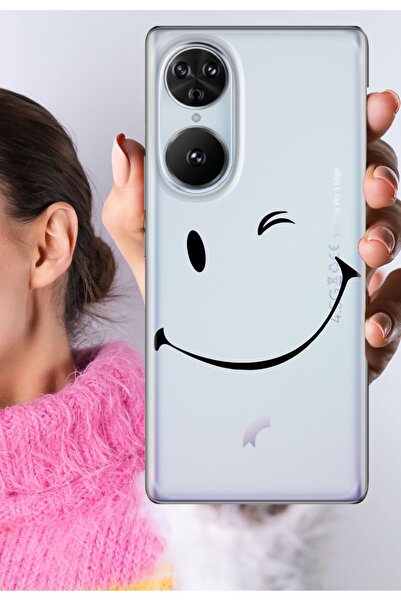 Reeder S19 Max Pro S Edge Kılıf Şeffaf Silikon Baskılı Gülücük Smile