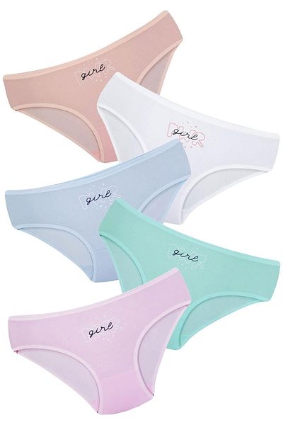Onurel Chiloți pentru fetiță din 5 bucăți imprimați colorați din Lycra