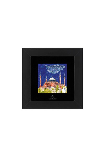 Anadolia Hagia Sophia Mosque Black Framed Ceramic Painting Panel