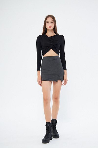 My Peak GraY Women's Shorts Skirt - Slit Front