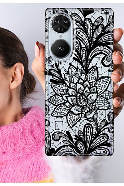 Reeder S19 Max Pro S Edge Kılıf Şeffaf Silikon Baskılı MandalaGül