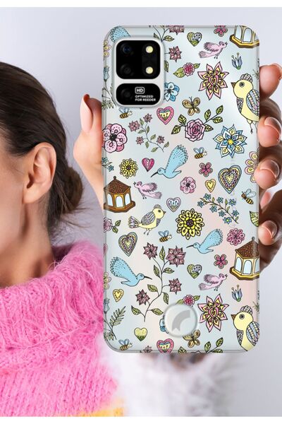 Reeder S19 Max 6.51"Uyumlu  Kılıf S19 Max Şeffaf Silikon Baskılı Japan