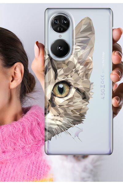 Reeder S19 Max Pro S Edge Kılıf Şeffaf Silikon Baskılı PrizmaKedi