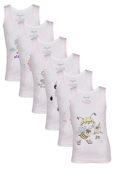 Onurel Tricou pentru fetiță, 6 piese, cu bretele late, imprimate