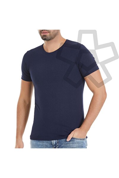 YILDIZ Ανδρικό T-Shirt Modal Lycra Navy Blue - Μονό 337