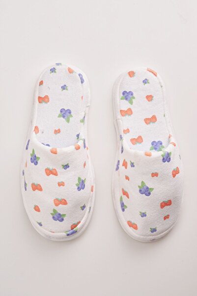 Homelover Παντόφλες μπάνιου Homelover Cotton Strawberry με χοντρή σόλα - μετά το ντους