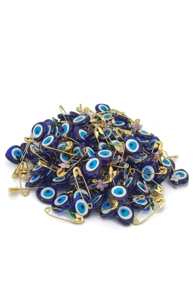 Prestij Boncuk 100 Pieces Plastic Evil Eye Beads - Safety Pin