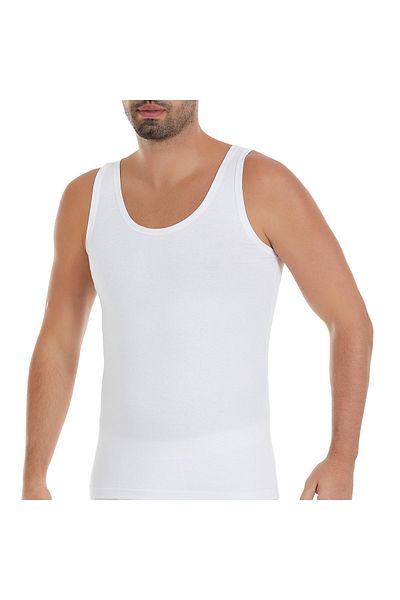 YILDIZ 3-Piece White Men's Foreman Lycra Undershirt 370