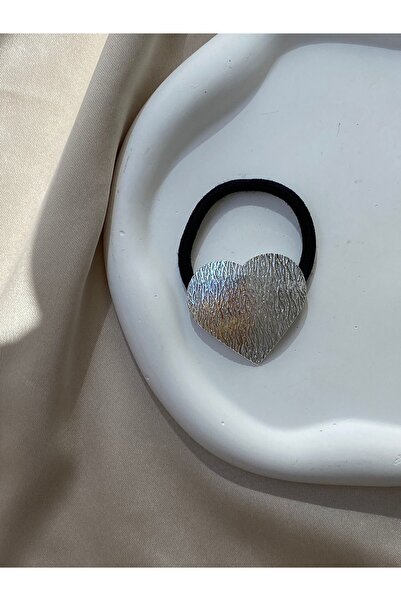 TwinsSis Store Μοντέλο καρδιάς - Ασημένια λαστιχένια πόρπη