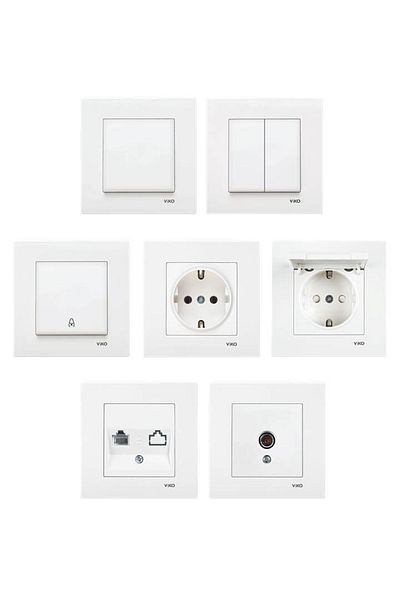 OBUKACHA Viko Karre Switch & Socket Set White (24 Pieces) with Frame