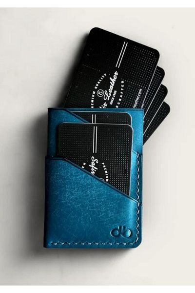 Safir Leather Δερμάτινη θήκη για κάρτες Turquoise Prestige