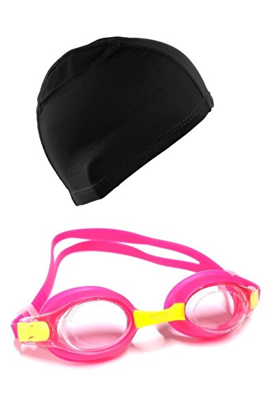 Tosima Children's Silicone Pool Goggles and Lycra Cap Set Children's Pool Set...