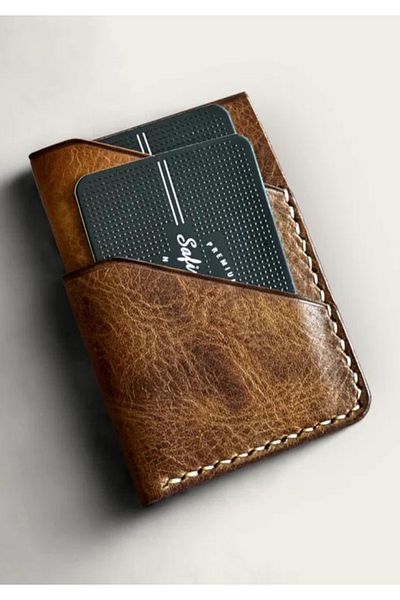Safir Leather Δερμάτινη θήκη για κάρτες Prestige - Tan