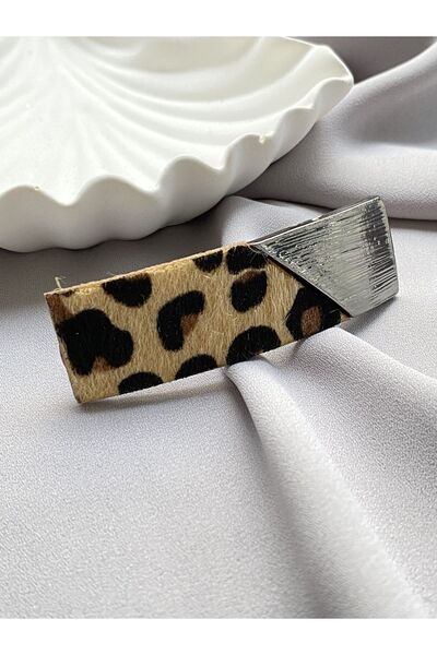 TwinsSis Store مشبك أوتوماتيكي فضي ليوبارد