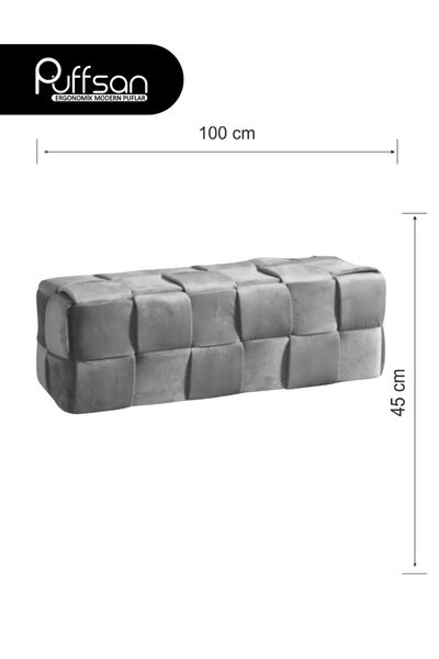 PUFFSAN Trend Bench, Teddy, Beyaz Yumuşak Puf ,bench makyaj pufu . puf minder,Ayak ucu,Yatak odası bench