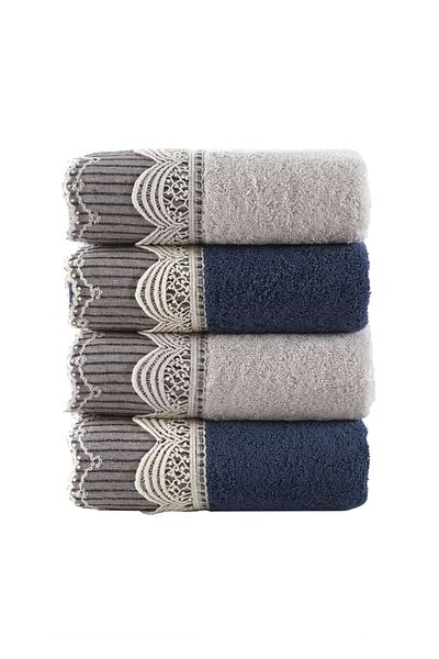 Dantela KOD-8050 50x90 Fluffy Cotton Towel - Set of 4