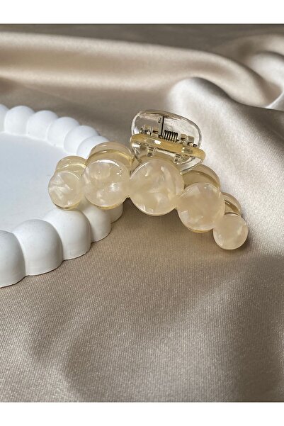 TwinsSis Store Ακρυλικό μίντι μανταλάκι - μαργαριταρένιο και με αγκράφα σε σχήμα μισής σελήνης