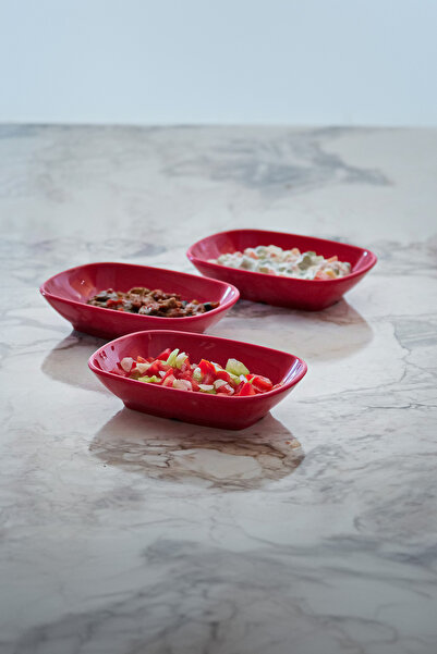 Lala Mutfak Gözde Garnitür Tabağı 3'lü (17X12 CM)