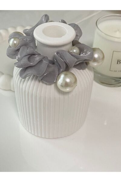 TwinsSis Store مشبك مطاطي من الساتان واللؤلؤ