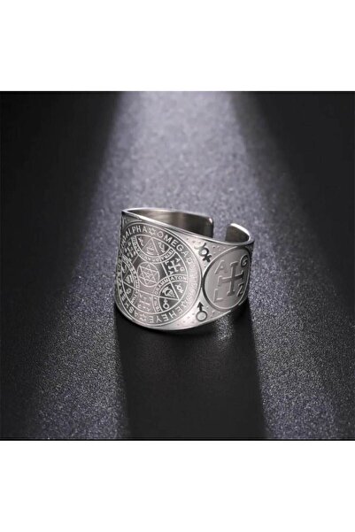 Alsade Hexagram Üçgen Enoring Kabbalah Başmelekler Antik Güç Koruma Halkası Y...